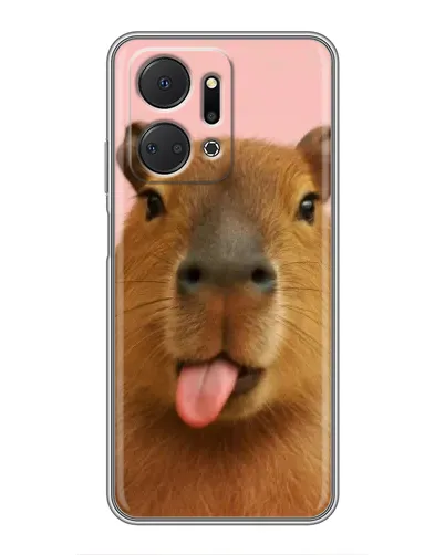 Чехол для Huawei Honor X7a с картинкой «Капибара с языком» Чехол для Huawei Honor X7a с картинкой «Капибара с языком»