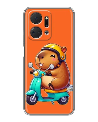 Чехол для Huawei Honor X7a с картинкой «Капибара на скутере» Чехол для Huawei Honor X7a с картинкой «Капибара на скутере»