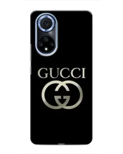 Чехол для Huawei Honor X7b с картинкой «Gucci — золото на черном»
