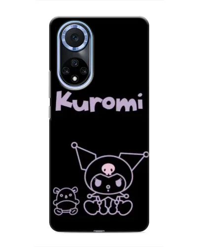 Чехол для Huawei Honor X7b с картинкой «Kuromi — черный минимализм»