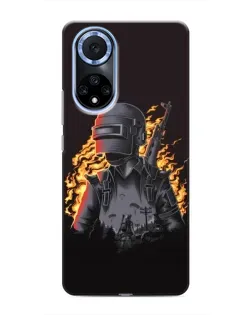 Чехол для Huawei Honor X7b с картинкой «PUBG — огненный силуэт»