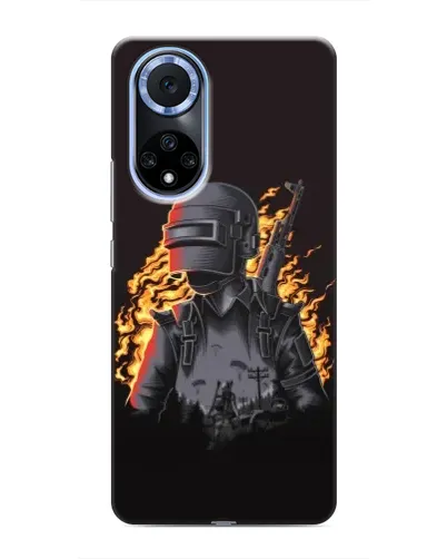 Чехол для Huawei Honor X7b с картинкой «PUBG — огненный силуэт»