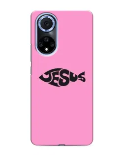 Чехол для Huawei Honor X7b с картинкой «Розовый символ  Jesus»