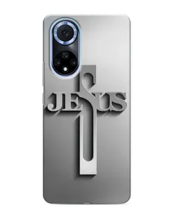 Чохол для Huawei Honor X7b з картинкою «Металевий хрест Jesus»