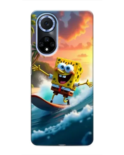 Чехол для Huawei Honor X7b с картинкой «Губка Боб серфингист»