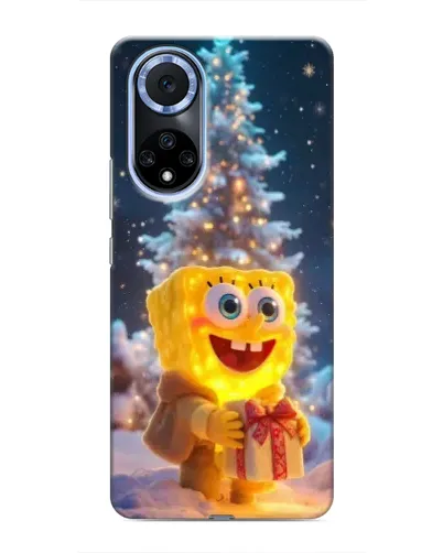 Чехол для Huawei Honor X7b с картинкой «Рождественский Спанч Боб»