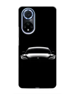 Чехол для Huawei Honor X7b с картинкой «Фары Tesla Night»