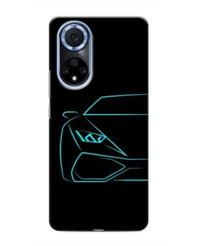 Чехол для Huawei Honor X7b с картинкой «Голубой силуэт Lamborghini»