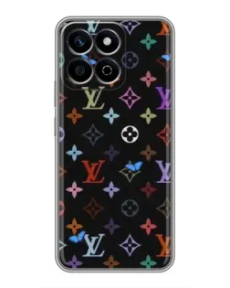 Чехол для Huawei Honor X7c с картинкой «Цветная монограмма LV»