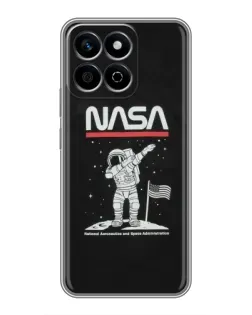 Чехол для Huawei Honor X7c с картинкой «NASA — шагаем по Луне»