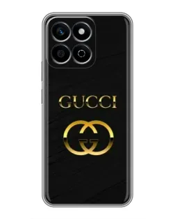 Чехол для Huawei Honor X7c с картинкой «Золотой логотип Gucci»