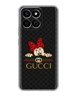 Чехол для Huawei Honor X7c с картинкой «Минни Маус Gucci — черный»