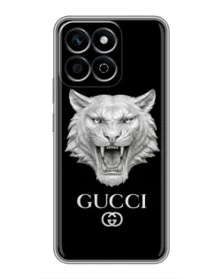 Чехол для Huawei Honor X7c с картинкой «Gucci — серебряный лев»