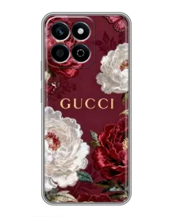Чехол для Huawei Honor X7c с картинкой «Gucci — бордовые розы»