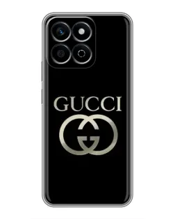 Чехол для Huawei Honor X7c с картинкой «Gucci — золото на черном»