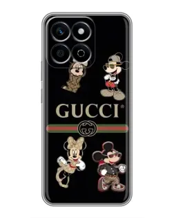 Чехол для Huawei Honor X7c с картинкой «Gucci — герои Disney и монограмма»