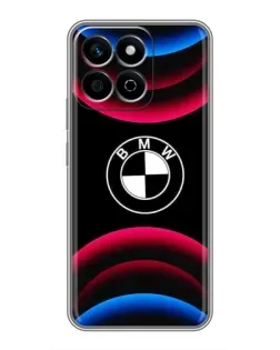 Чехол для Huawei Honor X7c с картинкой «Логотип BMW и неоновые дуги»