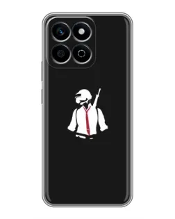 Чехол для Huawei Honor X7c с картинкой «PUBG — силуэт воина»