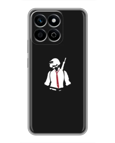 Чехол для Huawei Honor X7c с картинкой «PUBG — силуэт воина»