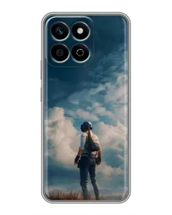 Чехол для Huawei Honor X7c с картинкой «Герой PUBG на скале»
