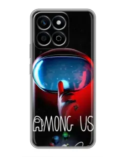 Чехол для Huawei Honor X7c с картинкой «Красный импостер — макро»