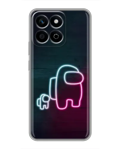 Чехол для Huawei Honor X7c с картинкой «Among Us неон-арт»