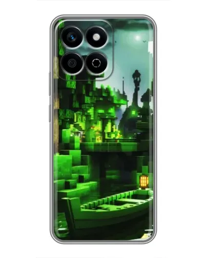 Чехол для Huawei Honor X7c с картинкой «Minecraft лесной пейзаж»