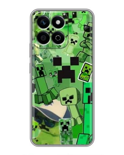 Чехол для Huawei Honor X7c с картинкой «Криперы Minecraft»