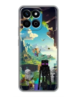 Чехол для Huawei Honor X7c с картинкой «Эндермен в лесу»