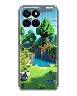 Чехол для Huawei Honor X7c с картинкой «Minecraft летний день»