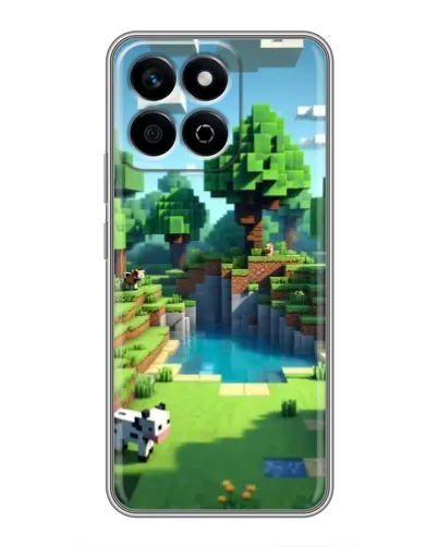 Чехол для Huawei Honor X7c с картинкой «Minecraft летний день»