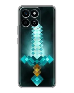 Чехол для Huawei Honor X7c с картинкой «Алмазный меч неон»