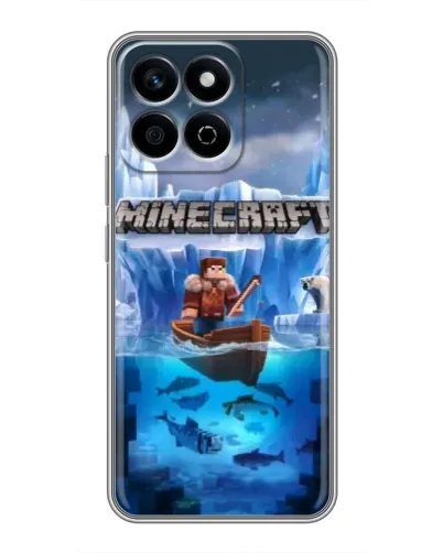 Чехол для Huawei Honor X7c с картинкой «Minecraft ледяной мир»
