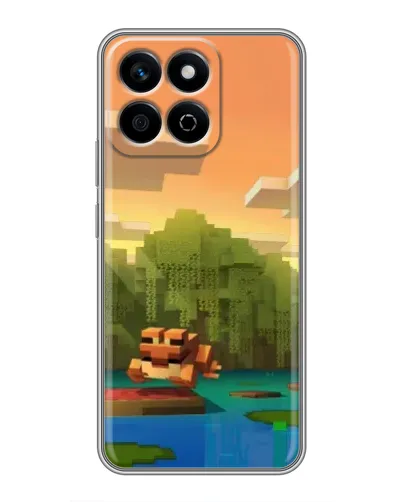 Чехол для Huawei Honor X7c с картинкой «Майнкрафт закат солнца»
