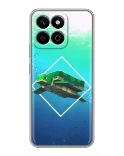 Чехол для Huawei Honor X7c с картинкой «Черепаха Minecraft»