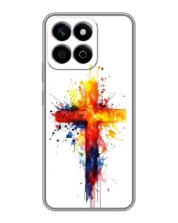 Чехол для Huawei Honor X7c с картинкой «Акварельный крест»