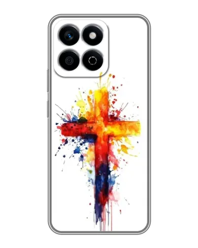 Чехол для Huawei Honor X7c с картинкой «Акварельный крест»