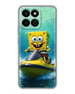 Чехол для Huawei Honor X7c с картинкой «Спанч Боб на гидроцикле»