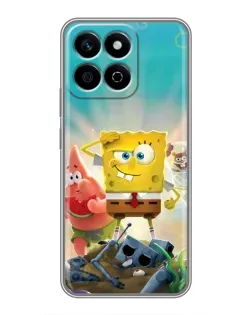 Чехол для Huawei Honor X7c с картинкой «Спанч Боб победитель»