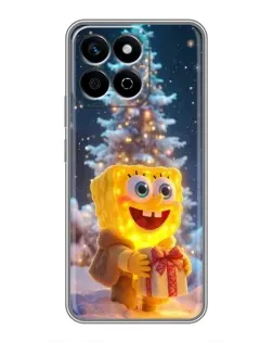 Чехол для Huawei Honor X7c с картинкой «Рождественский Спанч Боб»