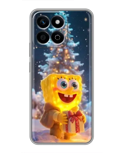 Чехол для Huawei Honor X7c с картинкой «Рождественский Спанч Боб»