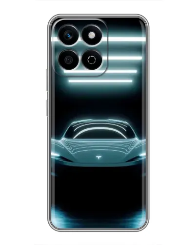 Чехол для Huawei Honor X7c с картинкой «Tesla в неоне»