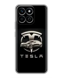 Чехол для Huawei Honor X7c с картинкой «Tesla — серебристое авто» Чехол для Huawei Honor X7c с картинкой «Tesla — серебристое авто»