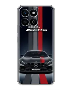 Чехол для Huawei Honor X7c с картинкой «Mercedes — белый карбон»