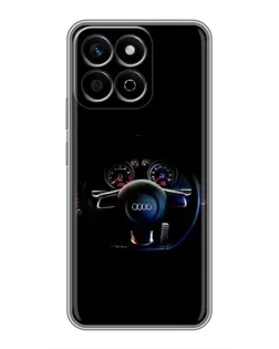 Чехол для Huawei Honor X7c с картинкой «Салон Audi — руль»