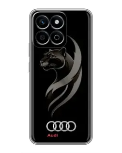 Чехол для Huawei Honor X7c с картинкой «Графика — пантера и Audi»