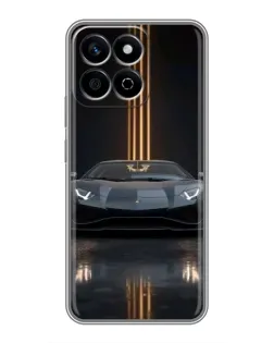 Чехол для Huawei Honor X7c с картинкой «Lamborghini золотые линии»