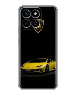 Чехол для Huawei Honor X7c с картинкой «Lamborghini желтый акцент»