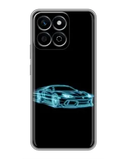 Чехол для Huawei Honor X7c с картинкой «Неоновый контур Lamborghini»