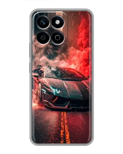 Чехол для Huawei Honor X7c с картинкой «Lamborghini красный дым»